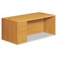 OFFICE DESKS AND WORKSTATIONS | HON 10700 Series 72 in. x 36 in. x 29.5 in. Single Full-Height Left Pedestal Desk - Harvest