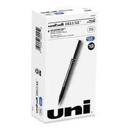 OFFICE AND OFFICE SUPPLIES | uni-ball Deluxe Extra-Fine 0.5 mm Rollerball Pen - Blue Ink/Metallic Gray/Black/Blue Barrel (1-Dozen)