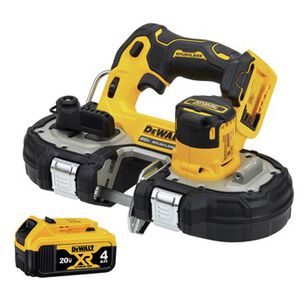 BAND SAWS | Dewalt 20V MAX ATOMIC Brushless Lithium-Ion 1-3/4 in. Cordless Compact Bandsaw with 4 Ah Battery Bundle