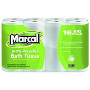 PRODUCTS | Marcal 2 Ply Septic Safe 4 in. x 4 in. 100% Recycled Bath Tissues - White (16/Pack)