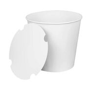 FOOD TRAYS CONTAINERS LIDS | Karat C-FB170W_BUNDLE 8.9 in. x 8.36 in. 170 oz. Paper Food Bucket with Lid - White (150/Carton)