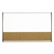 BULLETIN BOARDS | Quartet ARCCB3018 30 in. x 18 in. ARC Frame Cubicle Combo Dry Erase/Cork Bulletin Board - Tan/White Surface/Satin Aluminum Frame