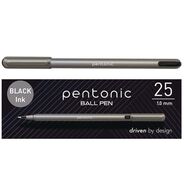 PRODUCTS | TOPS PENTONIC Medium 1 millimeter Stick Ballpoint Pen - Black Ink/Charcoal Gray Barrel (25/Pack)