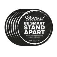 FLOOR SIGNS | Tabbies BeSafe Messaging 12 in. Floor Decals - Black/White (6/Pack)