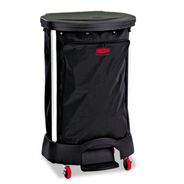  | Rubbermaid Commercial 13.38 in. x 19.88 in. x 29.25 in. 30 Gallon Premium Step-On Nylon Linen Hamper Bag - Black