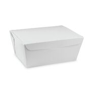 FOOD TRAYS CONTAINERS LIDS | Pactiv Corp. 66 oz 6.5 x 4.5 x 3.25 EarthChoice OneBox Paper Box - White (160/Carton)