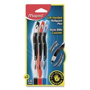 PENS | Maped Helix Visio Medium 1 millimeter Stick Left-Handed Ballpoint Pen - Assorted Ink/Barrel Colors (3/Pack)