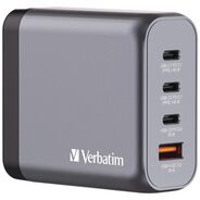OFFICE ELECTRONICS AND BATTERIES | Verbatim 140 W 4-Port GaN Wall Charger - Black/Gray