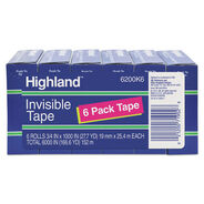 PRODUCTS | Highland 0.75 in. x 83.33 ft. 1 in. Core Invisible Permanent Mending Tape - Clear (6/Pack)