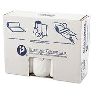 FACILITY MAINTENANCE SUPPLIES | Inteplast Group S404817N 45 gal. 17 microns 40 in. x 48 in. High-Density Interleaved Commercial Can Liners - Clear (25 Bags/Roll, 10 Rolls/Carton)