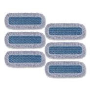 MOPS | Rubbermaid Commercial FGQ41600BL00 18 in. Nylon/Polyester Microfiber High Absorbency Mop Pad - Blue (6/Carton)