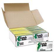 FACILITY MAINTENANCE SUPPLIES | Scotch-Brite PROFESSIONAL 74 3.6 in. x 6.1 in. 0.7 in. Thick Medium-Duty Scrubbing Sponge - Yellow/Green (20/Carton)
