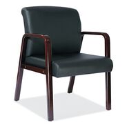 BKT 700325 | Alera Alera Reception Lounge Series Guest Chair, Mahogany/black Leather
