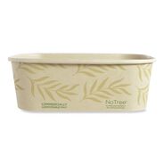 FOOD SERVICE | World Centric CT-NT-24 4.7 in. x 6.8 in. x 2.3 in. 24 oz. No Tree Rectangular Sugarcane Containers - Natural (300/Carton)