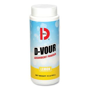  | Big D Industries 16 oz. D-Vour Absorbent Powder - Lemon (6/Carton)