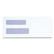 ENVELOPES AND MAILERS | Universal 3.63 in. x 8.63 in. Square Flap Self-Adhesive Closure #8 5/8 Double Window Business Envelope - White (500/Box)