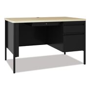 PRODUCTS | Hirsh Industries 48 in. x 30 in. x 29.5 in. One Right-Hand Pedestal Box/File Drawers Teachers Pedestal Desks - Maple/Black