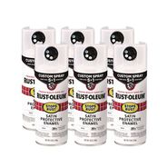 ARTS AND CRAFTS | Rust-Oleum Stops Rust 5-in-1 Spray Paint, Satin White, 12 oz Aerosol Can, 6/Carton