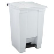 TRASH WASTE BINS | Rubbermaid Commercial 12 Gallon Indoor Utility Step-On Plastic Waste Container - White