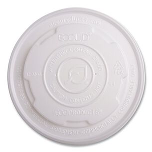 PRODUCTS | Eco-Products 12 oz./16 oz./32 oz. World Art PLA-Laminated Plastic Soup Container Lids - White (500/Carton)