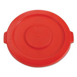 PRODUCTS | Rubbermaid Commercial FG263100RED 22.25 in. BRUTE Self-Draining Flat Top Lids for 32 gal. Round BRUTE Containers - Red