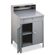 PRODUCTS | Tennsco 34.5 in. x 29 in. x 53 in. Steel Cabinet Shop Desk - Medium Gray