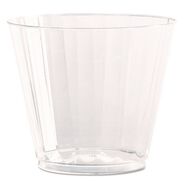 FOOD TRAYS CONTAINERS LIDS | WNA 9 oz. Classic Crystal Fluted Squat Plastic Tumblers - Clear (240/Carton)