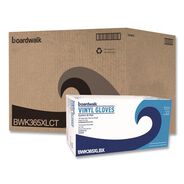 CLEANING GLOVES | Boardwalk 2.6 mil 9.5 in. Long Powder-Free General Purpose Vinyl Gloves - Extra Large, Clear (100/Box, 10 Boxes/Carton)