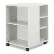 OFFICE CARTS AND STANDS | Durable 311302 20.79 in. x 23.31 in. x 29.45 in. 6 Shelves Wood Flexible Multi-Functional Cart for Office Storage - White