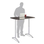 OFFICE AND OFFICE SUPPLIES | Iceberg 30 in. x 48 in. x 36 in. to 48 in. ARC Adjustable-Height Table - Rectangular Gray Walnut/Silver
