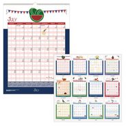 OFFICE PRESENTATION SUPPLIES | House of Doolittle 12-Month (July to June): 2025 to 2026 12 in. x 16.5 in. Illustrated Seasons Artwork Academic Year Recycled Seasonal Wall Calendar