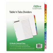 PRODUCTS | Office Essentials Table 'n Tabs 11 in. x 8.5 in. 15-Tab 1 to 15 Dividers - White/Assorted Tabs (1-Set)