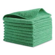 CLEANING CLOTHS | Rubbermaid Commercial 12 in. x 12 in. Microfiber Cleaning Cloths - Green (24/Pack)