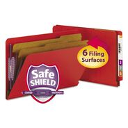 FILING AND FOLDERS | Smead 2 in. Expansion End Tab Pressboard Classification Folders - Bright Red/Legal Size (10/Box)