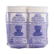 FOOD TRAYS CONTAINERS LIDS | Dart 85HT1R 8.38 in. x 7.78 in. x 3.25 in. 1-Compartment Foam Hinged Lid Containers - White (200/Carton)