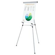 EASELS | Universal 3 Leg Telescoping Easel with Pad Retainer Adjusts 34 in. to 64 in. - Aluminum, Silver