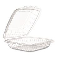 TABLETOP AND SERVEWARE | Dart 9 in. x 8.75 in. x 3 in. ProPlanet Microwaveable Plastic Hinged Containers - Clear (150/Carton)