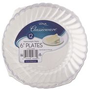BOWLS AND PLATES | WNA RSCW61512 12-Piece/Pack, 15 Packs/Carton Classicware 6 in. Plastic Plates - Clear