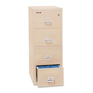 PRODUCTS | FireKing 4-2131-CPA 20.81 in. x 31.56 in. x 52.75 in. Insulated 4-Drawer Vertical File with 1-Hour Fire Protection - Parchment