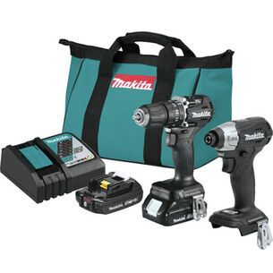  | Makita 18V LXT Sub-Compact Brushless Lithium-Ion 1/2 in. Cordless Hammer Driver Drill and Impact Driver Combo Kit with 2 Batteries (2 Ah)