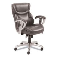 OFFICE FURNITURE AND LIGHTING | SertaPedic 18.75 in. to 21.75 in. Seat Height Supports Up to 300 lbs. Emerson Task Chair - Gray Seat/Back, Silver Base