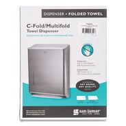 PAPER TOWEL HOLDERS | San Jamar T1900SS 11.38 in. x 4 in. x 14.75 in. C-Fold/Multifold Towel Dispenser - Stainless Steel