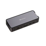 PRODUCTS | Verbatim 15-in-1 Audio/DisplayPort/HDMI/Micro SD/RJ45/SD/USB-A/USB-C Pro Docking Station - Gray