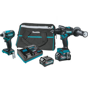 MIR 510808 | Makita 40V max XGT Brushless Lithium-Ion 1/2 in. Cordless Hammer Drill Driver/ 4-Speed Impact Driver Combo Kit (2.5 Ah)