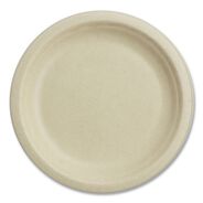 BOWLS AND PLATES | World Centric PL-SC-U7-LFS 7 in. Diameter Paper Fiber Plates - Natural (1000/Carton)