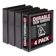 BINDERS AND BINDING SUPPLIES | Samsill 11.5 in. x 8.5 in. 2 in. Capacity 3 Rings Durable D-Ring View Binders - Black (4/Pack)