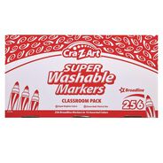 WASHABLE MARKERS | Cra-Z-Art Super Washable Broad Bullet Tip Markers Classpack - Assorted Colors (256/Set)