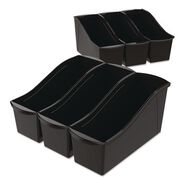 PRODUCTS | Storex Large Book Bin,  2 gal, 5.3-in x 14.3-in x 7-in, Black, 6/Pack