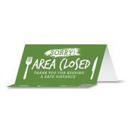 PRODUCTS | Tabbies BeSafe 8 in. x 3.87 in. Messaging Table Top Tent Card - Green (100/Carton)