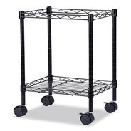 CLEARANCE | Alera ALEFW601416BL 15.25 in. x 12.38 in. x 21 in. 1 Shelf 1 Bin Metal Compact File Cart for Side-to-Side Filing - Black